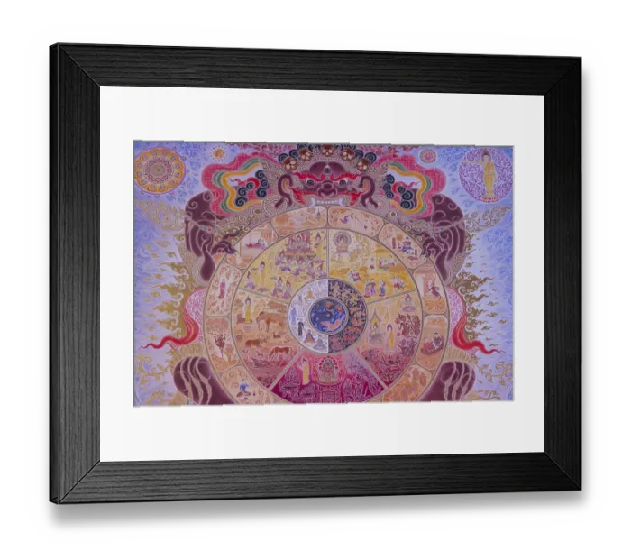 Framed Print : Buddhist wall painting, Tibetan Buddhism