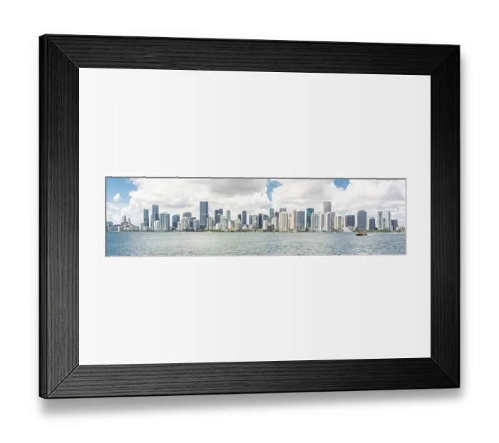 Framed Print : Miami Downtown skyline in daytime with Biscayne Bay