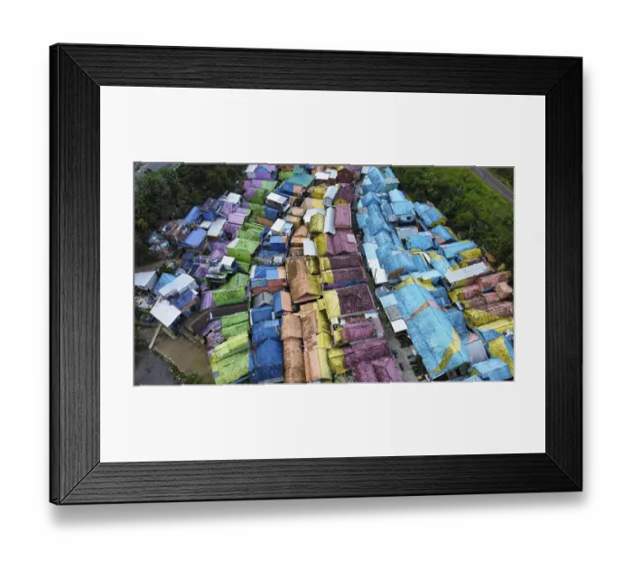 Framed Print : The rainbow village in Indonesia