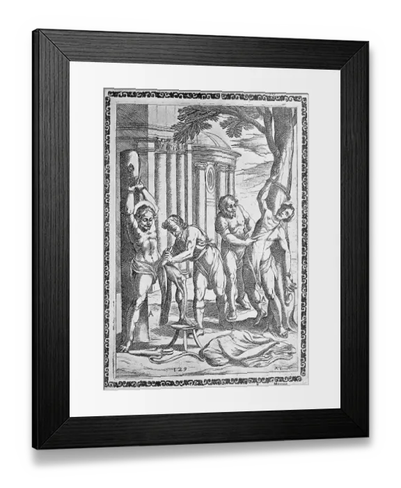 Framed Print : Torture, convicted person skinned alive