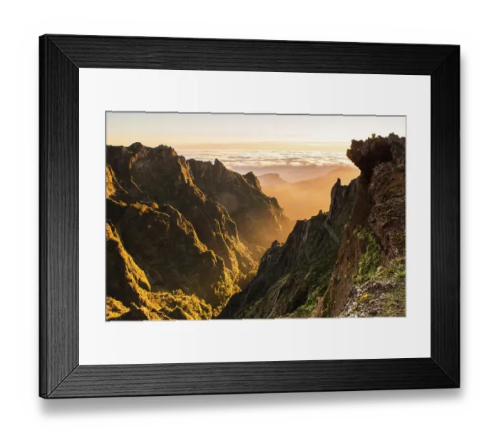 Framed Print : Beautiful sunrise in Madeira highest mountains range Framed Print : Beautiful sunrise in Madeira highest mountains range