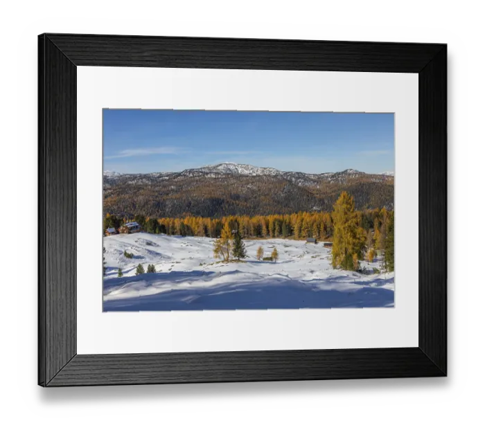 Framed Print : Autumn atmosphere, first snow on the mountains Framed Print : Autumn atmosphere, first snow on the mountains