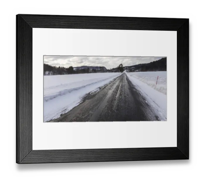 Framed Print : Wet and slippery, a small road in Norway Framed Print : Wet and slippery, a small road in Norway