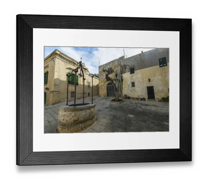 Framed Print : Old square in Silent City of Mdina, Malta