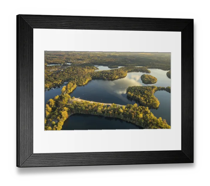 Framed Print : Aerial view, Sechs-Seen-Platte Framed Print : Aerial view, Sechs-Seen-Platte