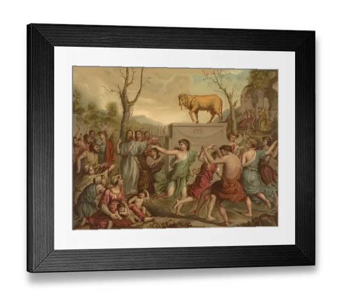 Framed Print : Biblical scene, Bible, Adoration of the Golden Calf