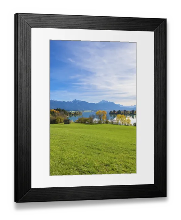 Framed Print : Wide landscape with green meadow Framed Print : Wide landscape with green meadow
