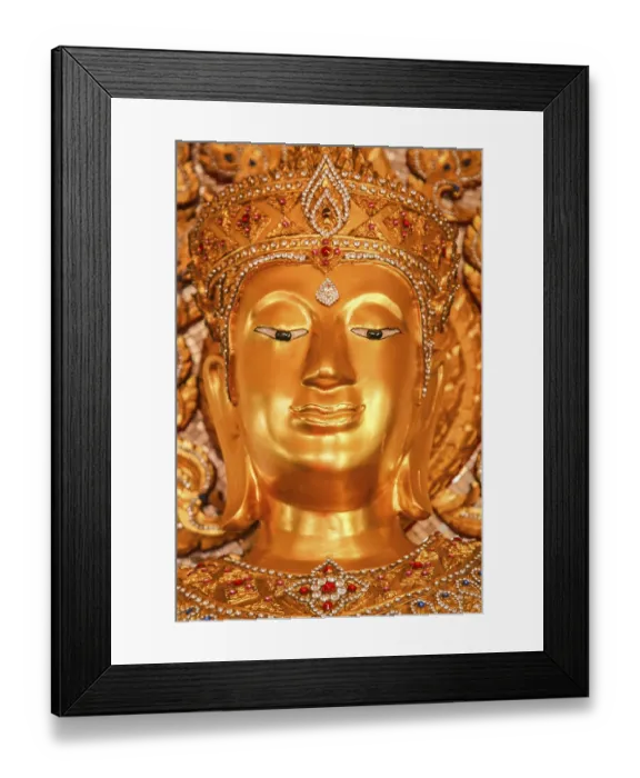 Framed Print : Head of golden Budda in Bangkok, Thailand Framed Print : Head of golden Budda in Bangkok, Thailand