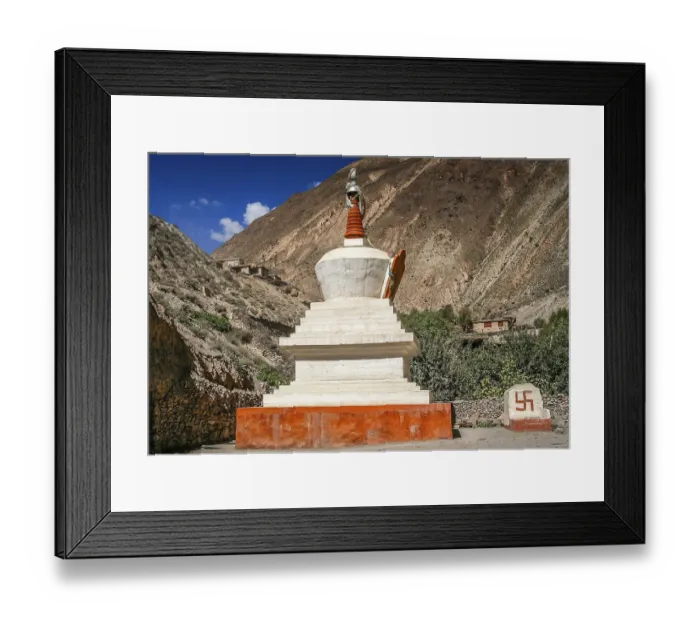 Framed Print : Small buddhist stupa in the mountains in Yunnan province