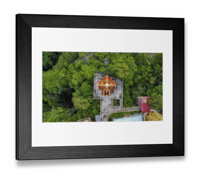Framed Print : A buddhist temple on a mountain in Cambodia seen from above Framed Print : A buddhist temple on a mountain in Cambodia seen from above