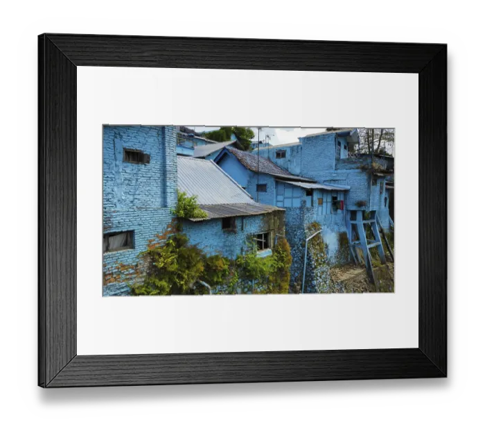 Framed Print : The blue village in Indonesia, photograped with a drone Framed Print : The blue village in Indonesia, photograped with a drone