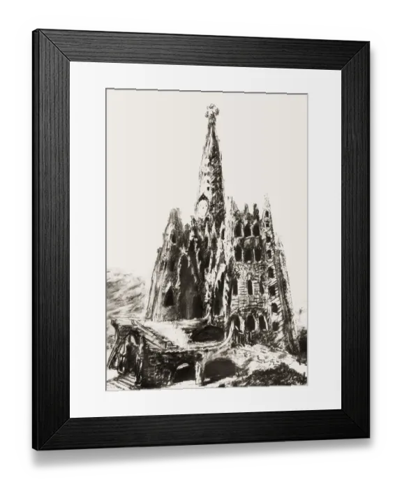Framed Print : Architectural study of the Church of Colonia Guell Framed Print : Architectural study of the Church of Colonia Guell