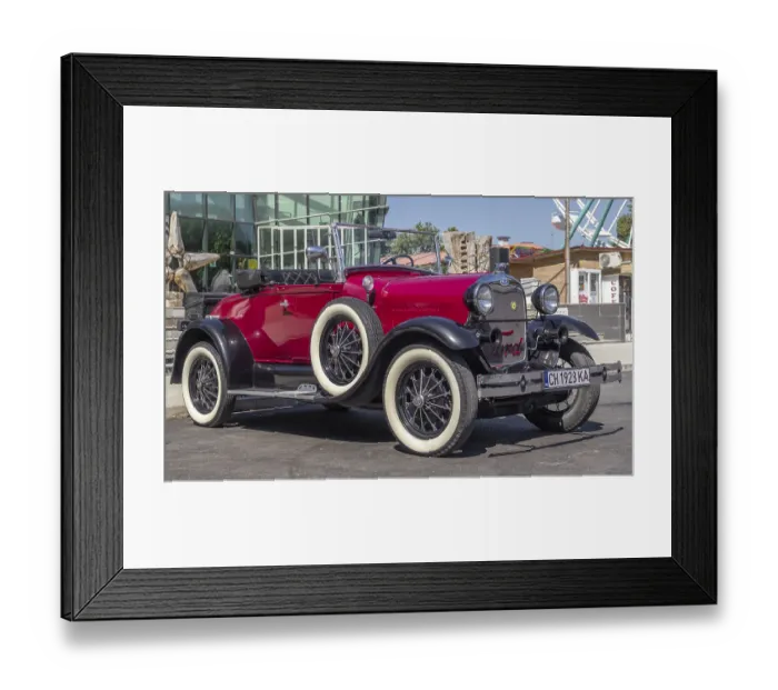 Framed Print : Ford Model A 68B Cabriolet 1930 on Classic cars event in Pomorie