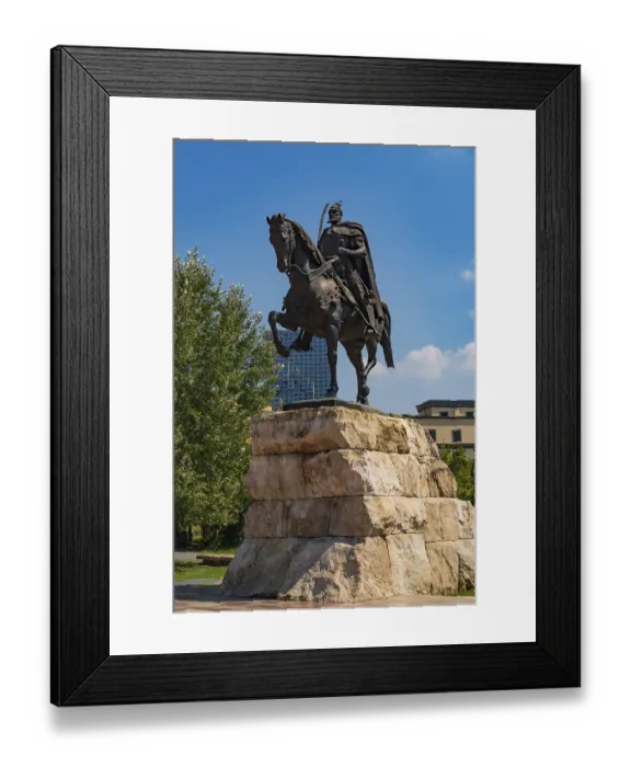 Framed Print : Skanderbeg Monument in the Skanderbeg Square in Tirana