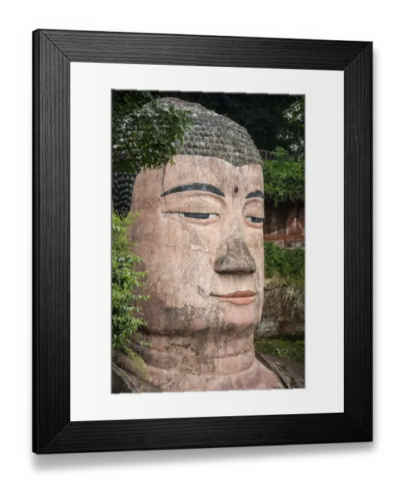 Framed Print : The close up of the head of the Giant Leshan Buddha Framed Print : The close up of the head of the Giant Leshan Buddha
