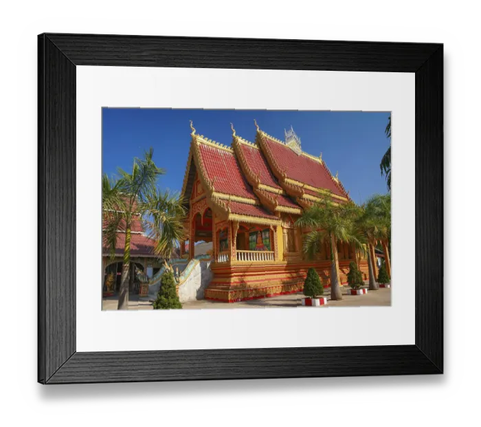 Framed Print : Beautiful Buddhist temple in Vientiane