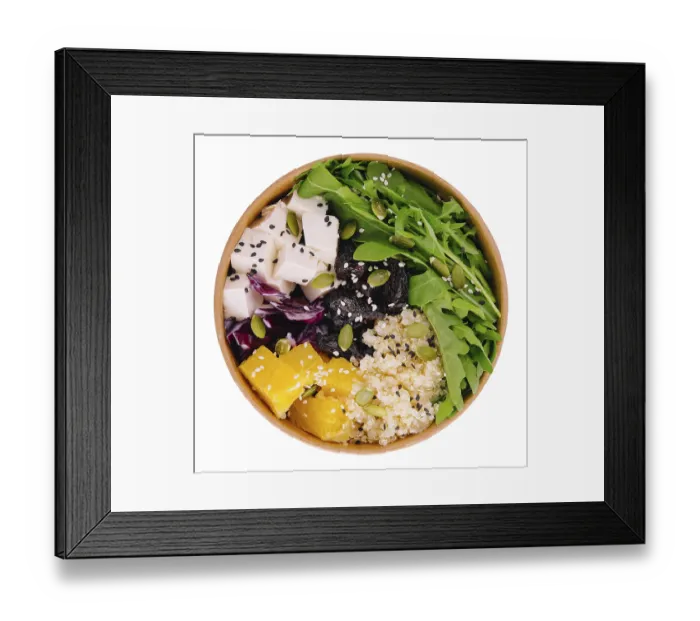 Framed Print : Food, Healthy buddha bowl with quinoa