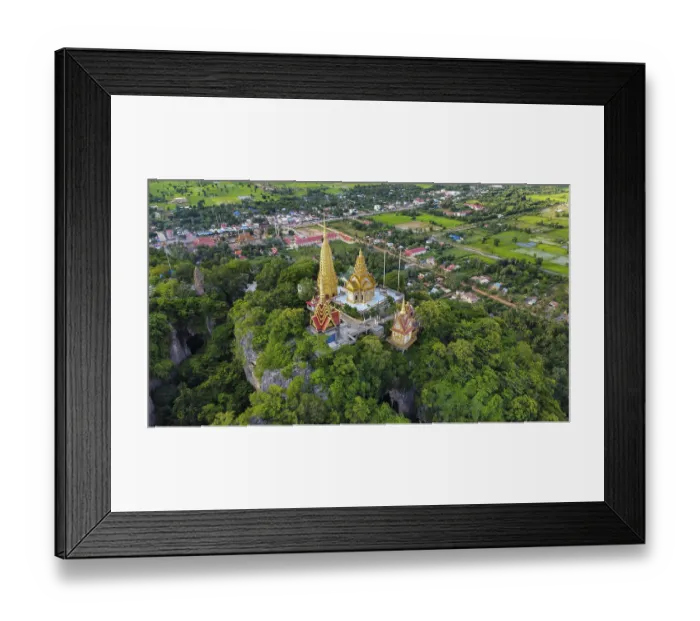 Framed Print : A buddhist temple on a mountain in Cambodia seen from above Framed Print : A buddhist temple on a mountain in Cambodia seen from above