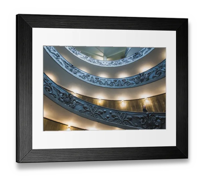 Framed Print : Bramante double helix staircase at the Vatican Museum in Rome