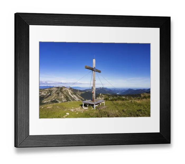 Framed Print : Summit Cross, Hoher Zinken, Postalm Framed Print : Summit Cross, Hoher Zinken, Postalm