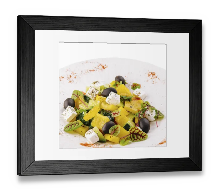 Framed Print : Food, Greek salad with feta cheese