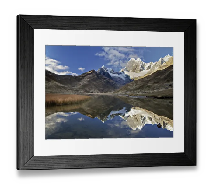 Framed Print : Mountain reflection in Laguna Mitucocha