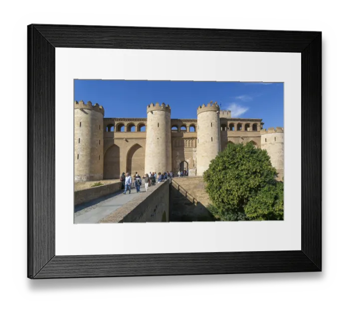 Framed Print : Historic walls fortifications of Aljaferia Palace