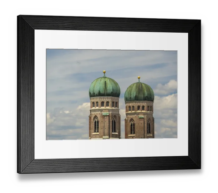 Framed Print : Twin Towers of Frauenkirche Church on Summer Day