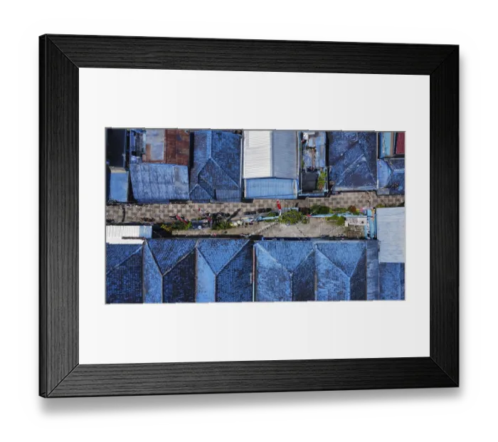 Framed Print : The blue village in Indonesia, photograped with a drone Framed Print : The blue village in Indonesia, photograped with a drone
