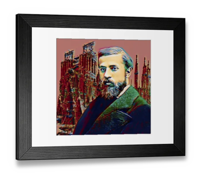 Framed Print : Portrait of Antoni Gaudi i Cornet