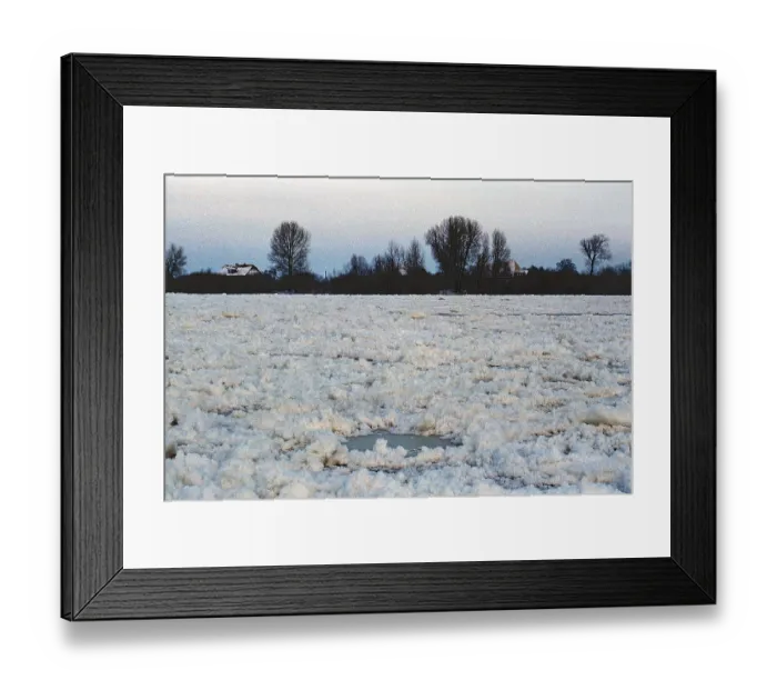 Framed Print : Frozen Elbe, Bleckede, Lower Saxony Framed Print : Frozen Elbe, Bleckede, Lower Saxony