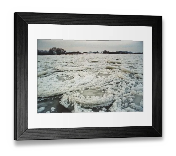 Framed Print : Frozen Elbe, Eisschollen, Bleckede Framed Print : Frozen Elbe, Eisschollen, Bleckede