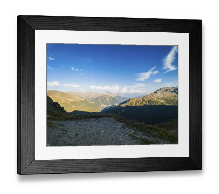 Framed Print : Picturesque mountain landscape at the top of the Passeier Valley