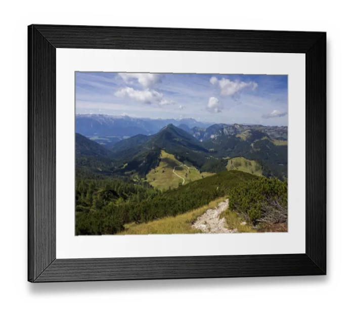 Framed Print : Hiking trail on the Braunedlkogel