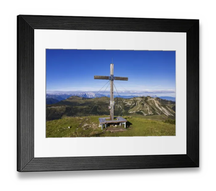 Framed Print : Summit Cross, Hoher Zinken, Postalm