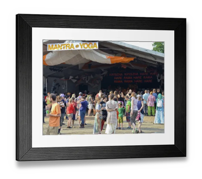 Framed Print : KOSTRZYN NAD ODRA, POLAND - AUGUST 3: Festival Przystanek Woodstock - Hare Krishna concert tent on August 3