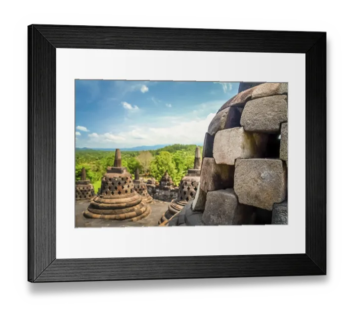 Framed Print : View of Borobudur temple in Jawa in Indonesia Framed Print : View of Borobudur temple in Jawa in Indonesia