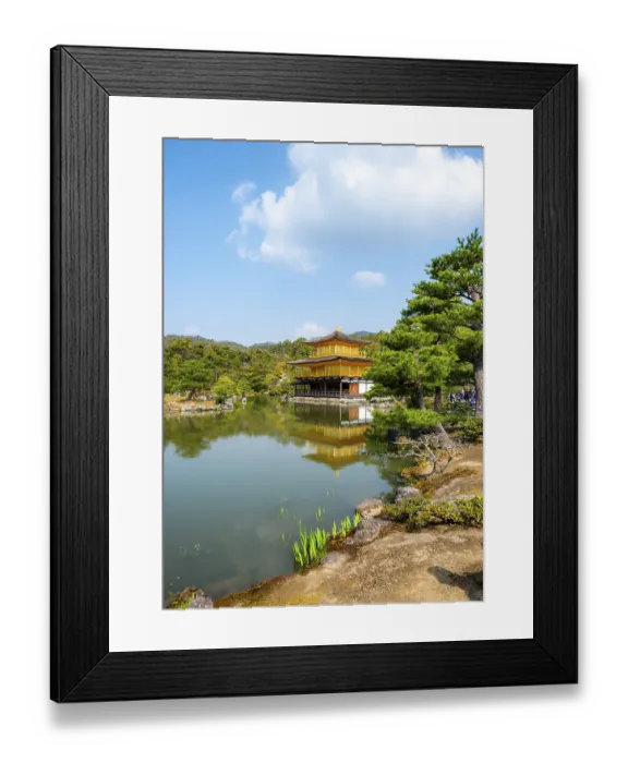 Framed Print : Golden Pavilion reflected in pond Framed Print : Golden Pavilion reflected in pond