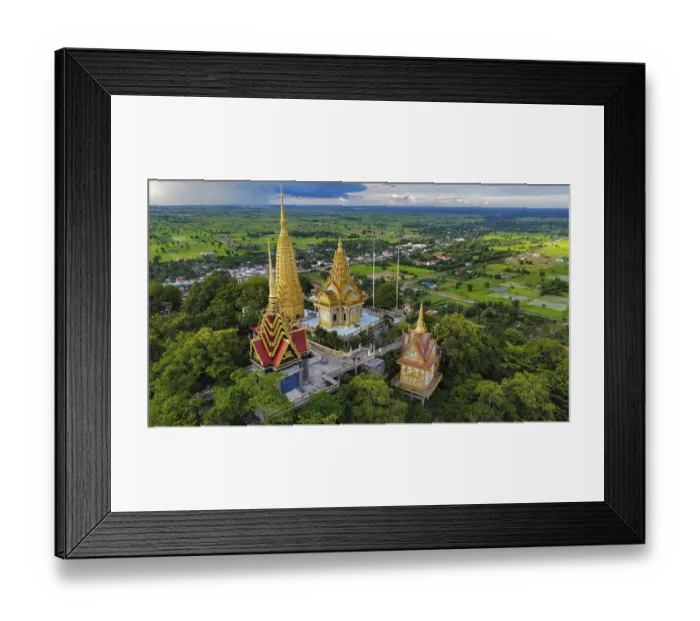 Framed Print : A buddhist temple on a mountain in Cambodia seen from above Framed Print : A buddhist temple on a mountain in Cambodia seen from above