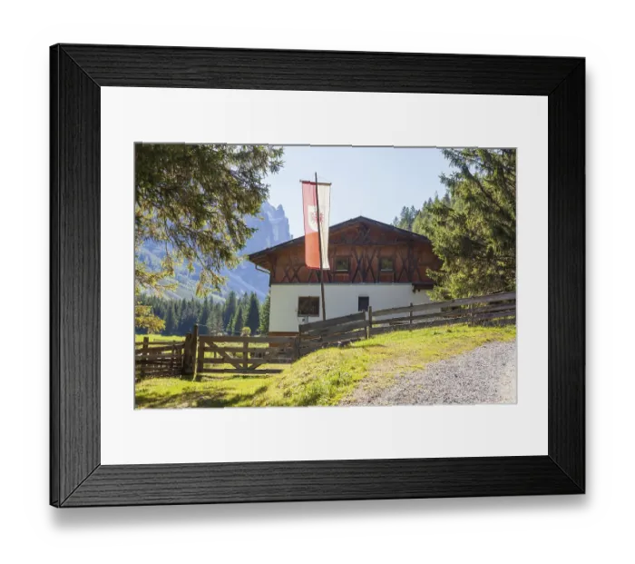 Framed Print : Alpengasthaus Issenanger on the Issenangeralm in autumn