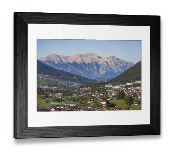 Framed Print : View of the Karwendel North Range with Medraz