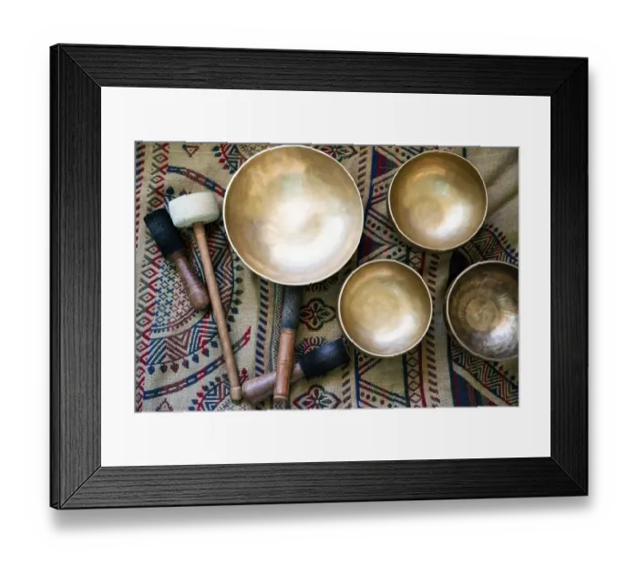 Framed Print : Accessories for a sound massage Framed Print : Accessories for a sound massage