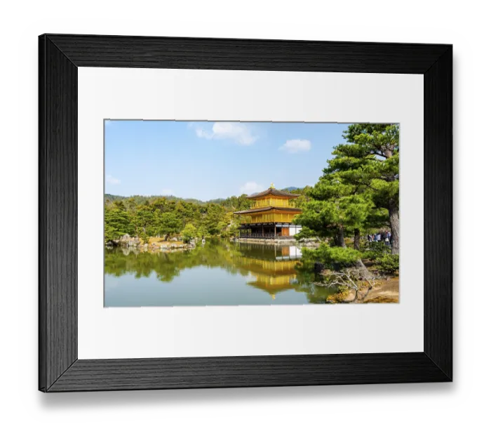 Framed Print : Golden Pavilion reflected in pond Framed Print : Golden Pavilion reflected in pond