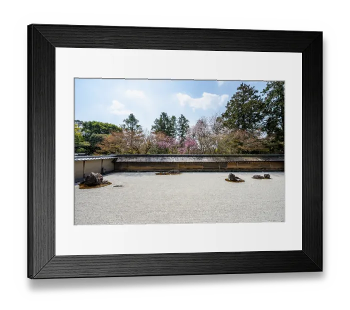 Framed Print : Kare-san-sui Japanese rock garden
