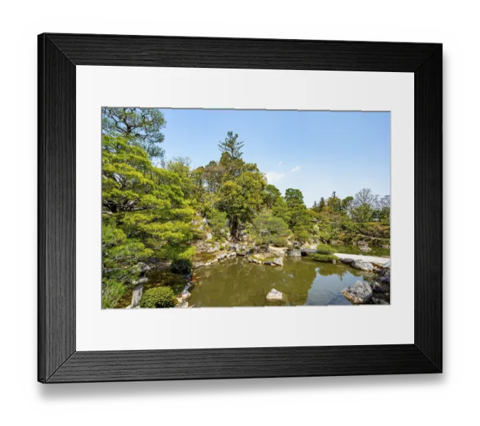 Framed Print : Japanese Garden with Pond, North Garden Framed Print : Japanese Garden with Pond, North Garden