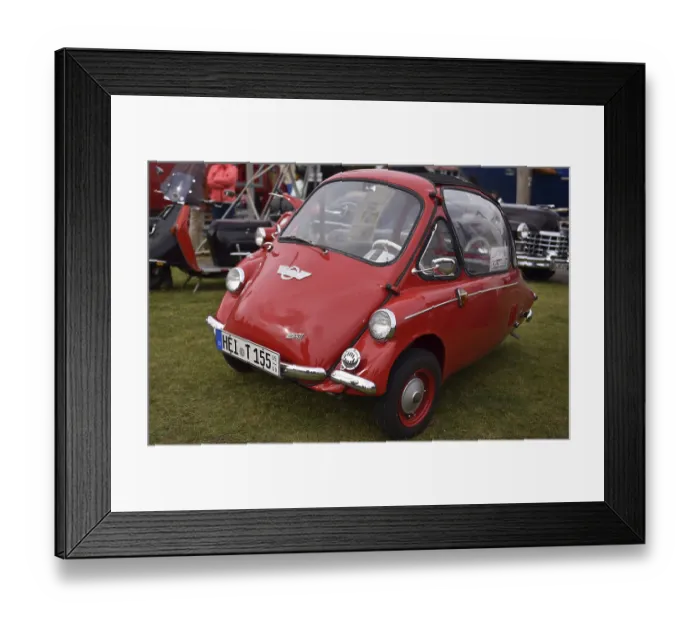 Framed Print : Henkel cabin 1950, cabin scooter at classic car meetings in Busum Framed Print : Henkel cabin 1950, cabin scooter at classic car meetings in Busum