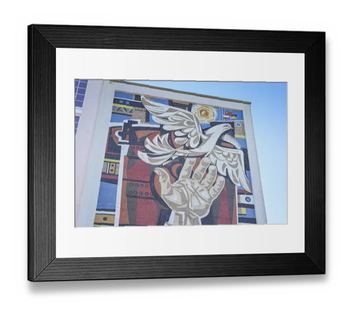 Framed Print : Wall mosaic, facade of former Magnet department store