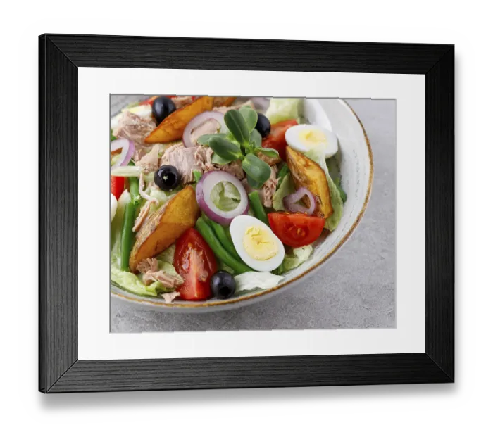 Framed Print : Food, Salad with canned tuna, salad nicoise