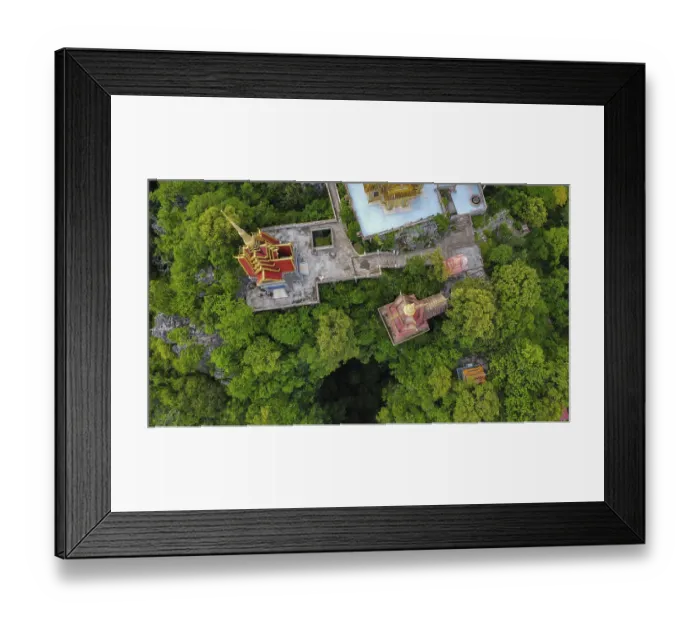Framed Print : A buddhist temple on a mountain in Cambodia seen from above Framed Print : A buddhist temple on a mountain in Cambodia seen from above
