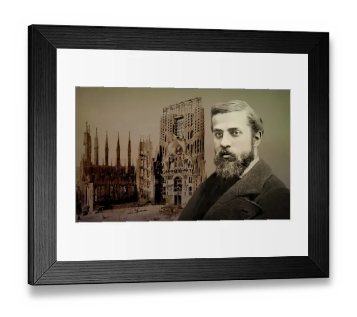 Framed Print : Portrait of Antoni Gaudi i Cornet Framed Print : Portrait of Antoni Gaudi i Cornet
